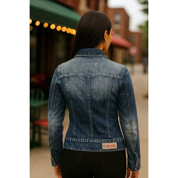 Vintage Western Cowgirl Festival Parasuco Studded Denim Women's Jacket - Picture 3 of 17